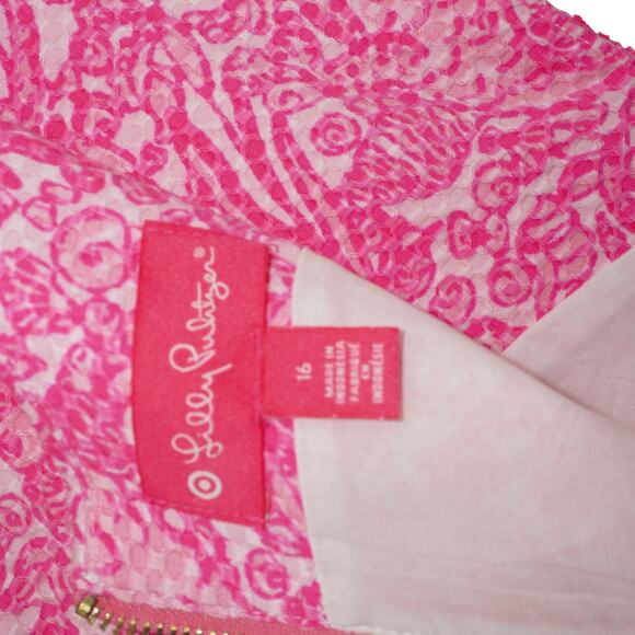 Lilly Pulitzer for Target Pink Lace Front Shift Dress – Size 16 - Picture 6 of 9